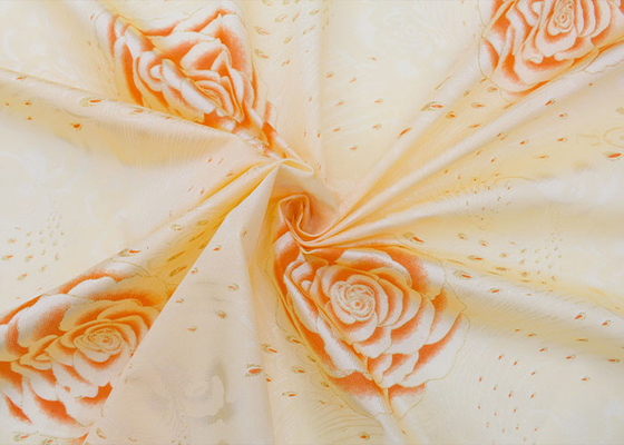 Wholesale Home Textile Light Color Golden Print Mattress Fabric 100 Polyester Mattress Fabric