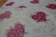 210cm Wide 80gsm Knitted Polyester Tricot Fabric With Red Rose Pattern